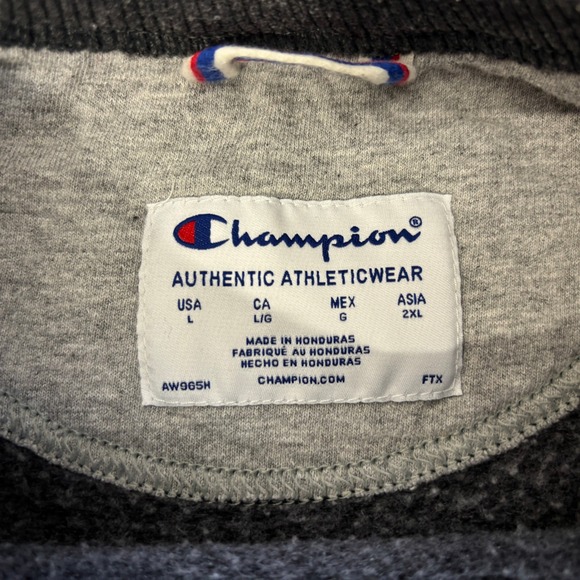 Champion Sweatshirt Mens Large Charcoal Gray Script Logo Pullover Retro Casual - Picture 3 of 7